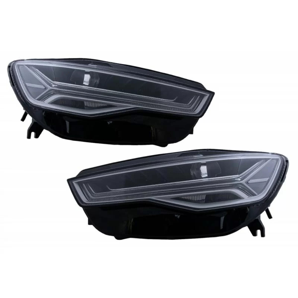 Fari Anteriori Full LED Matrix con Segnale Dinamico Neri per Audi A6 4G C7