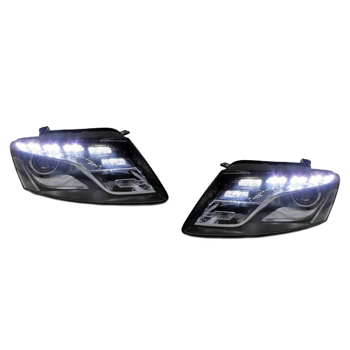 Fari Anteriori con Luci Diurne H7 Neri con Motorino Audi Q5 8R 08-12