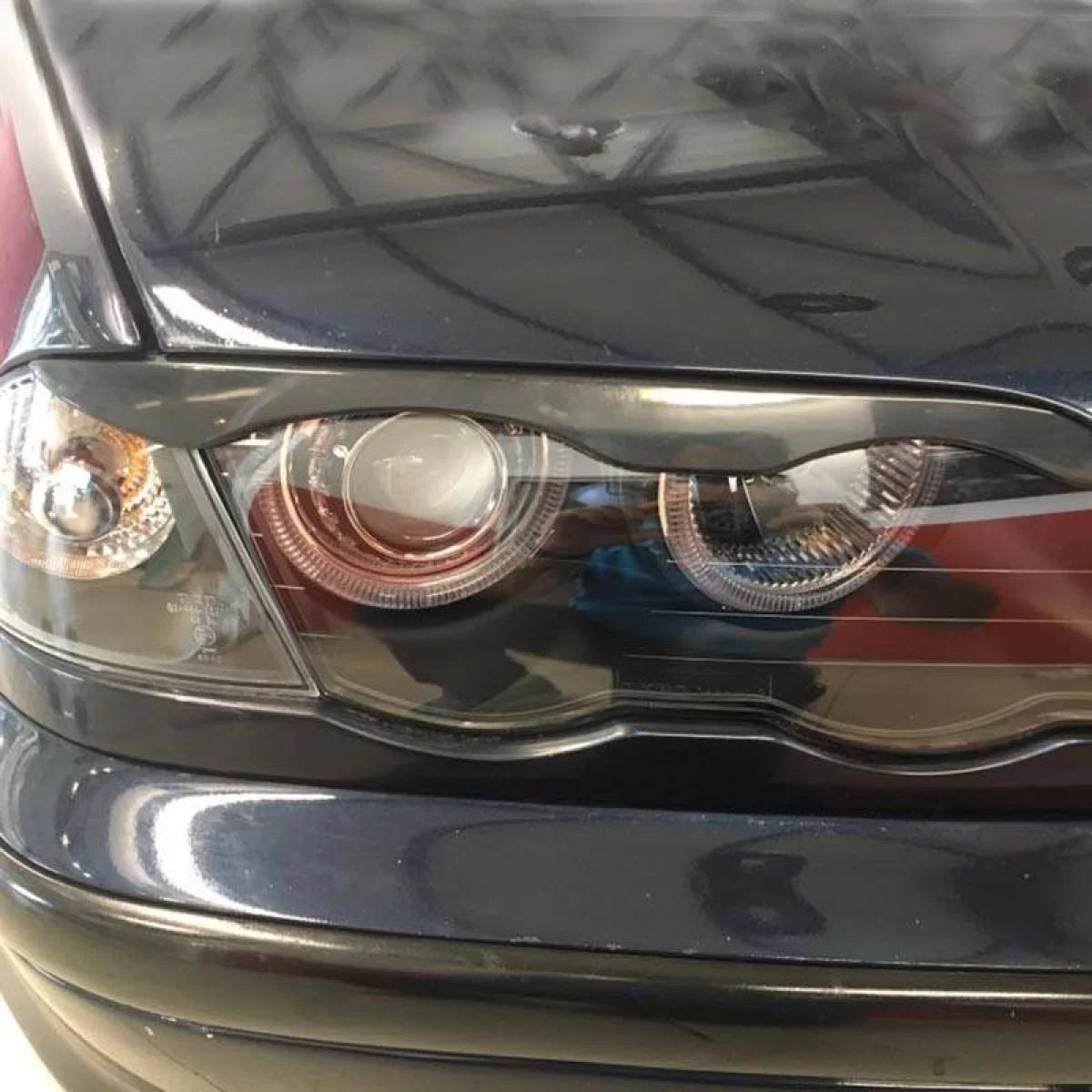 Fari Anteriori Angel Eyes Neri H7 Set Dx Sx per BMW 3 E46 Berlina Caravan 99-01