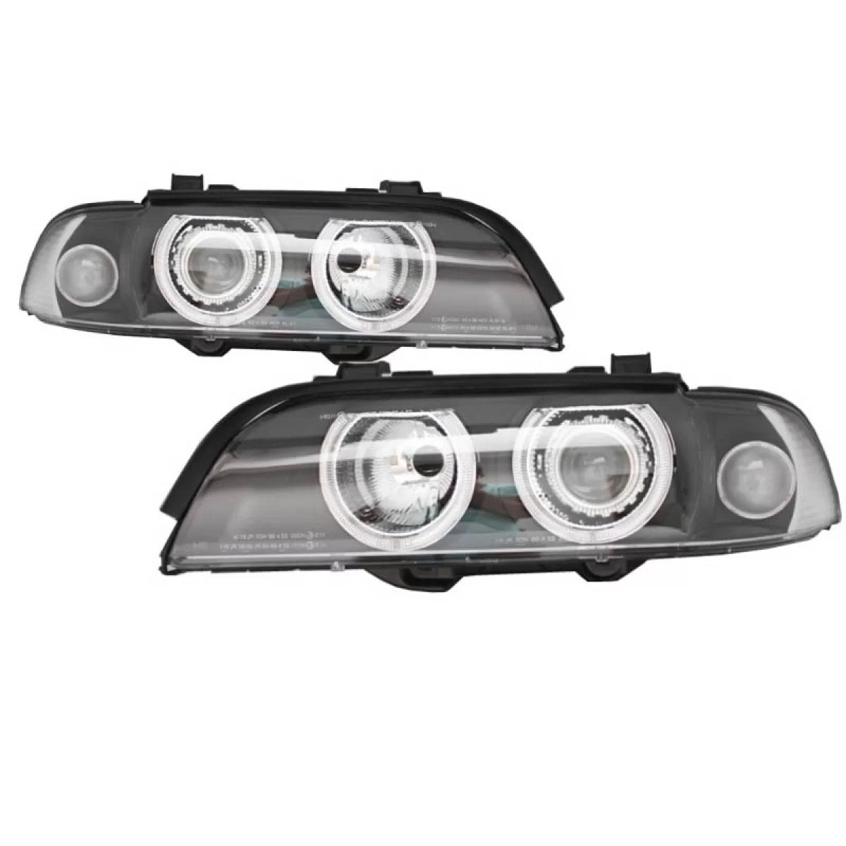 Fari Anteriori Angel Eyes Facelift LCI Neri H7 per BMW 5 E39 95-03