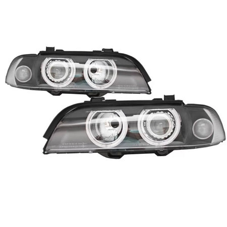 Fari Anteriori Angel Eyes Facelift LCI Neri H7 per BMW 5 E39 95-03