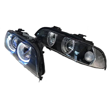 Fari Anteriori Angel Eyes Facelift LCI Neri H7 per BMW 5 E39 95-03