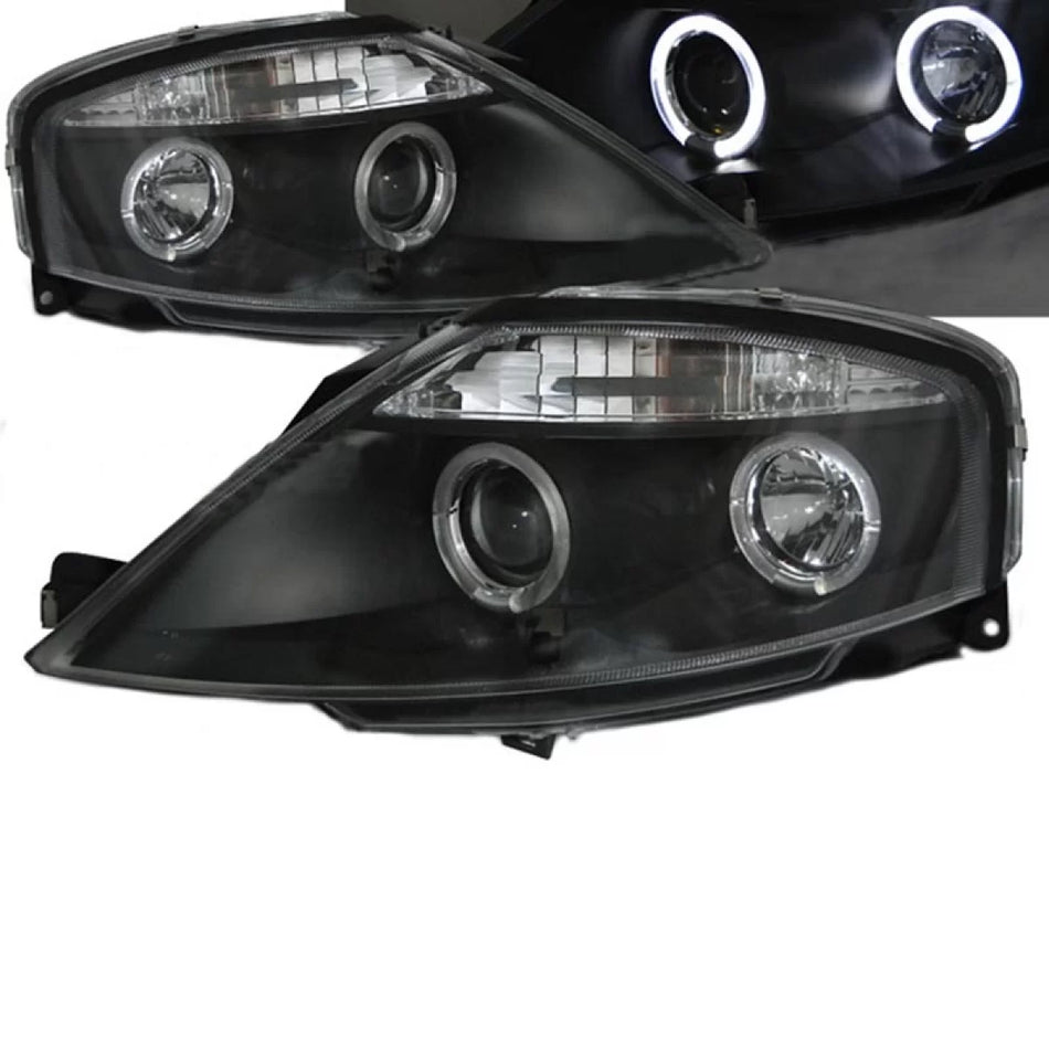 Fari Anteriori Angel Eyes Neri H1/h1 Manuali per Citroën C3 02-09