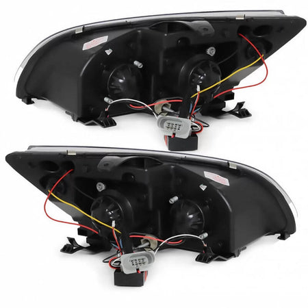 Fari Anteriori con Luci Diurne e LED Segnale Cromati per Ford Focus 04-08