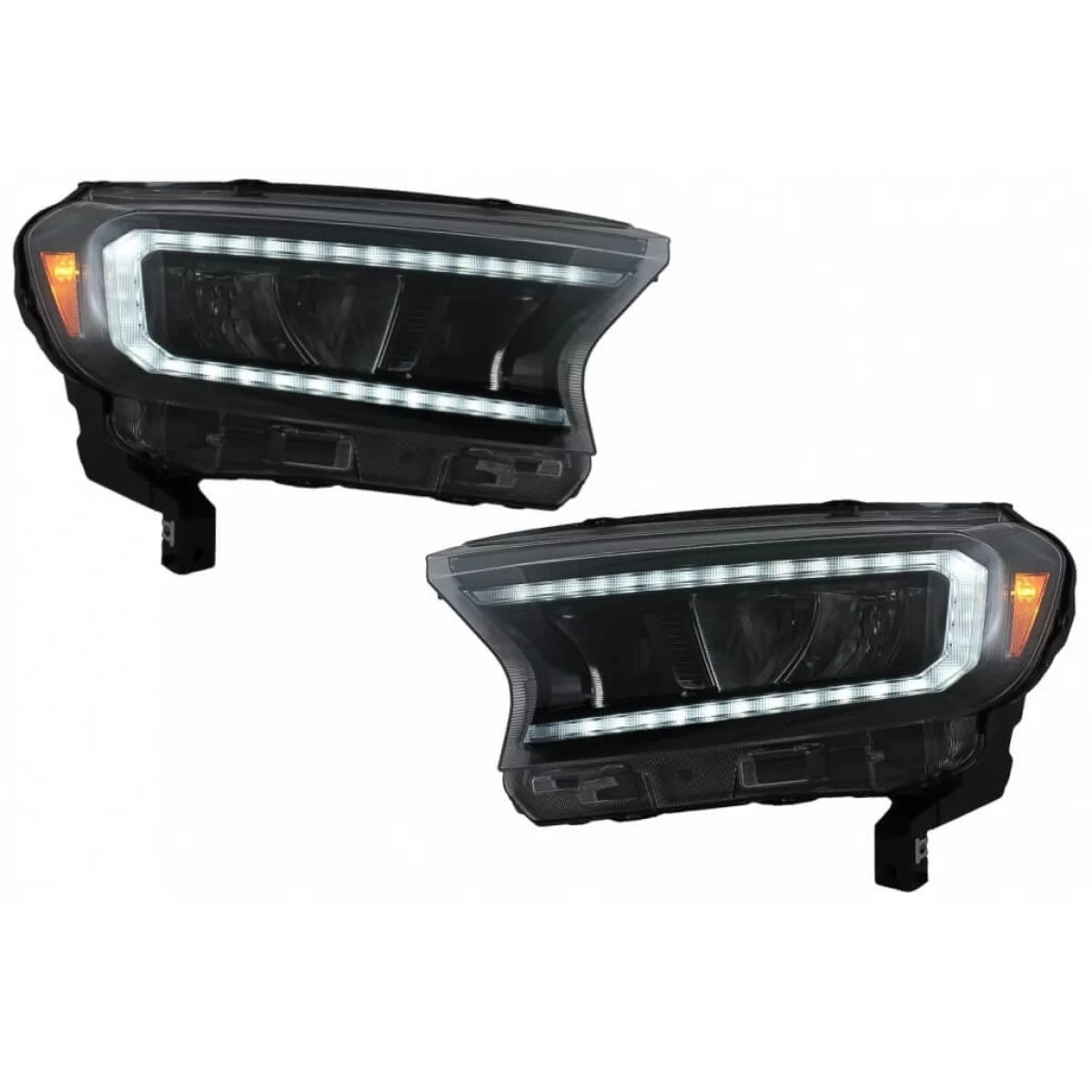 Fari Anteriori Full LED con DRL Dinamico Neri per Ford Ranger 15-20
