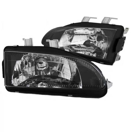 Fari Anteriori Neri Trasparente H4 Manuali per Honda Civic 2D 3D 91-95