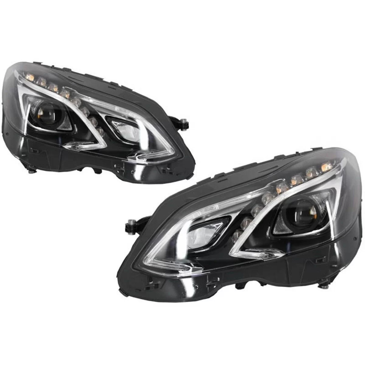 Fari Anteriori Full LED con DRL Neri Facelift W212 Mercedes Classe E 09-13