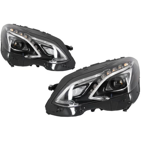 Fari Anteriori Full LED con DRL Neri Facelift W212 Mercedes Classe E 09-13