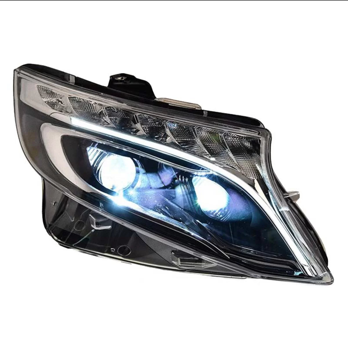 Fari Anteriori con DRL LED e Segnale Dinamico Neri con Motorino Mercedes Vito