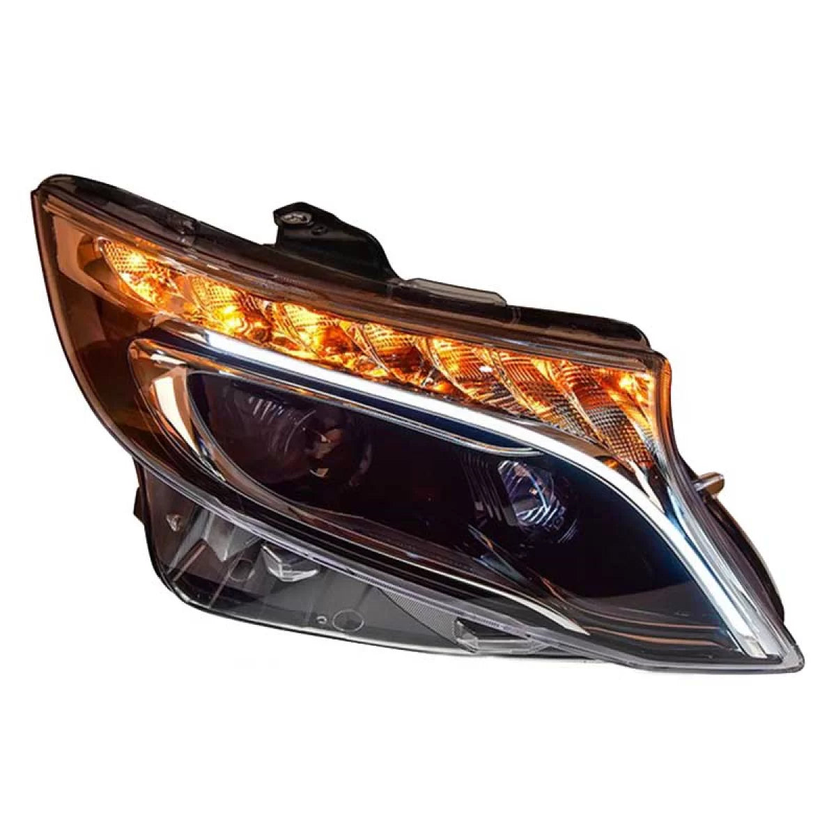 Fari Anteriori con DRL LED e Segnale Dinamico Neri con Motorino Mercedes Vito