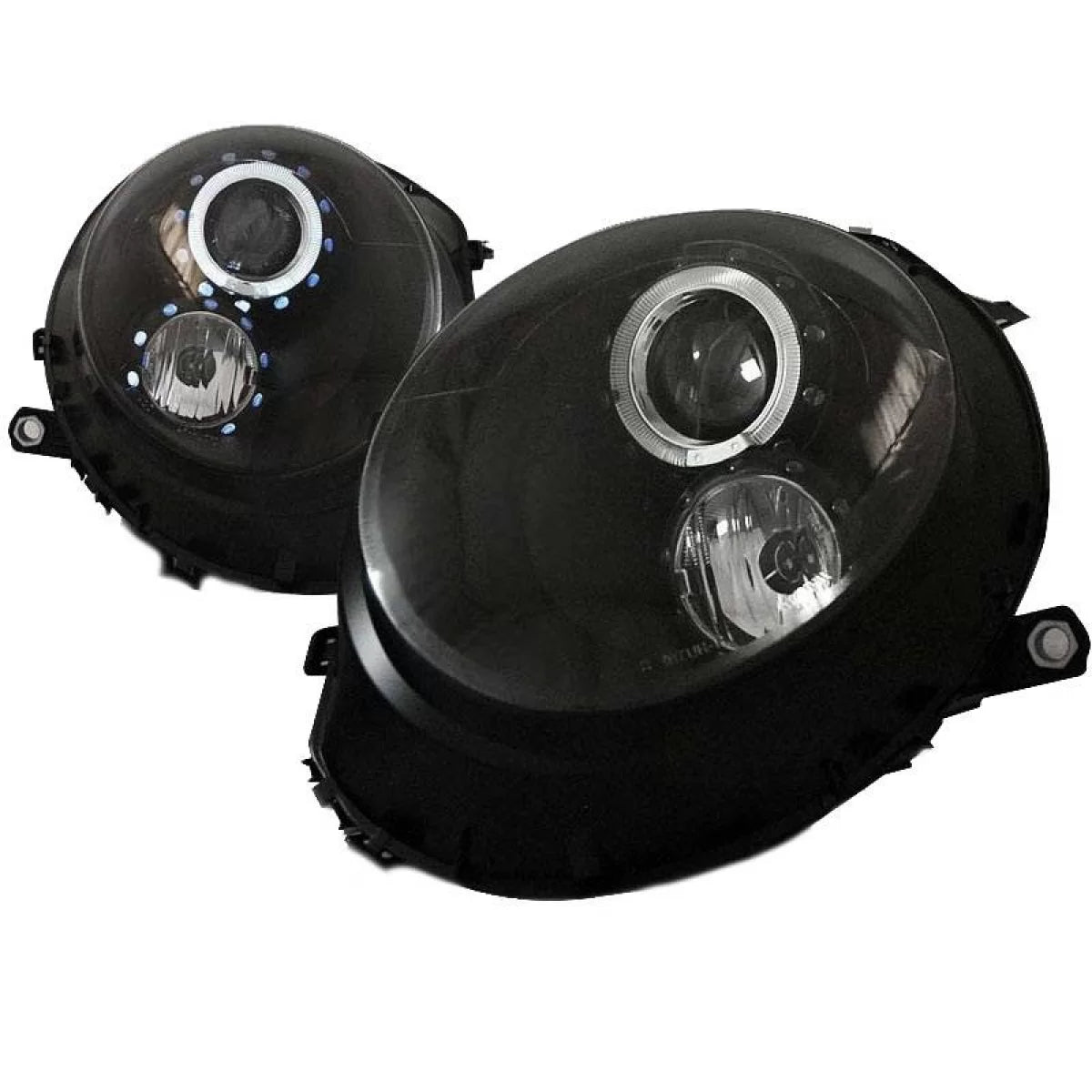 Fari Anteriori Angel Eyes Neri H9 con Motor Mini Cooper R55/56/57/58/59 06-13