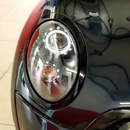 Fari Anteriori Angel Eyes Neri H9 con Motor Mini Cooper R55/56/57/58/59 06-13