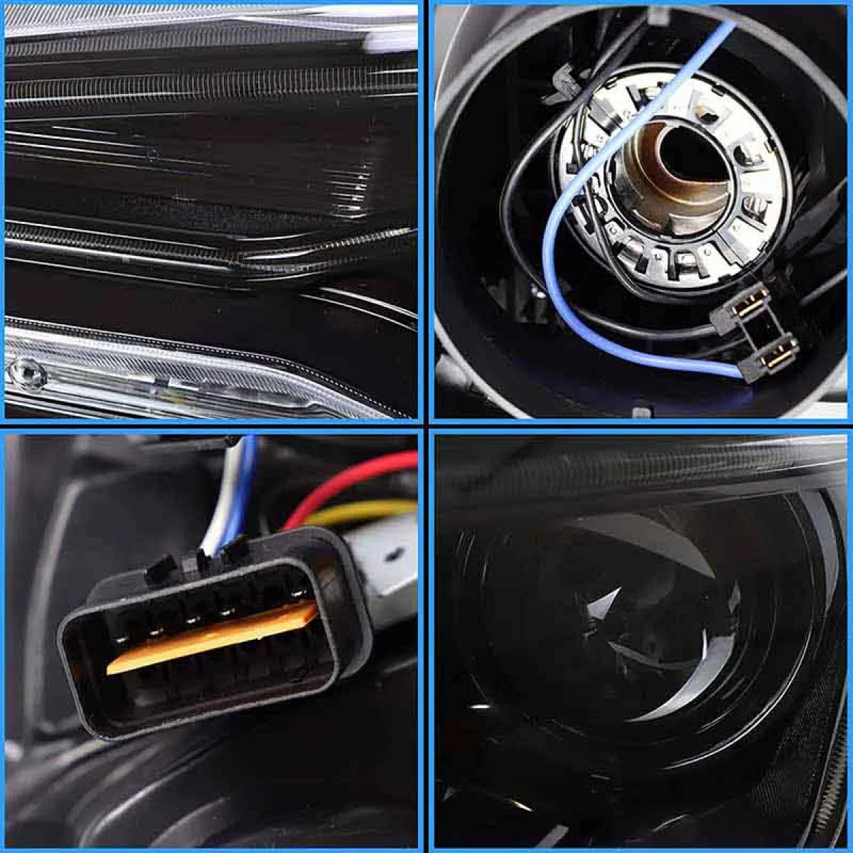 Fari Anteriori con LED Diurni e Frecce Dinamiche Nero/cromo per Mitsubishi
