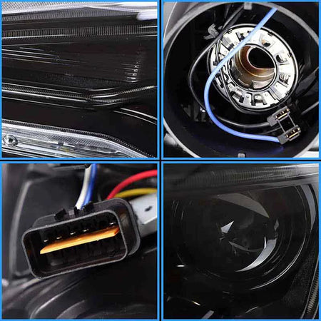 Fari Anteriori con LED Diurni e Frecce Dinamiche Nero/cromo per Mitsubishi