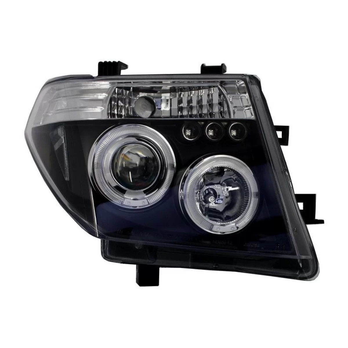 Fari Anteriori Angel Eyes LED Neri H1 per Nissan Navara D40 05-10