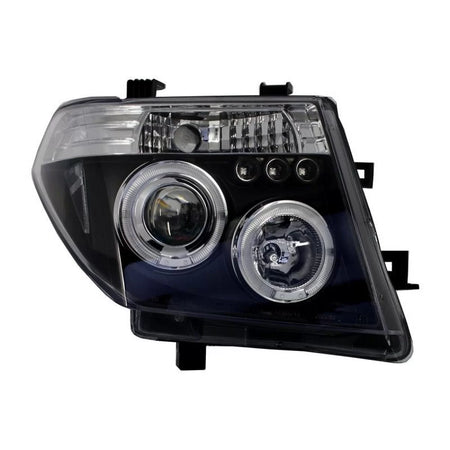 Fari Anteriori Angel Eyes LED Neri H1 per Nissan Navara D40 05-10