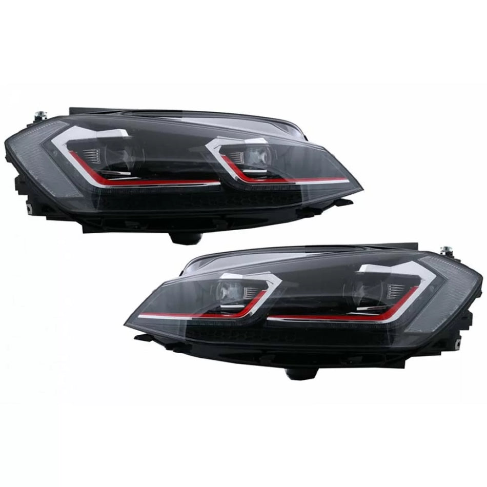Fari Anteriori Set con DRL e Frecce Dinamiche VW Golf 7.5 17-19 Facelift H7