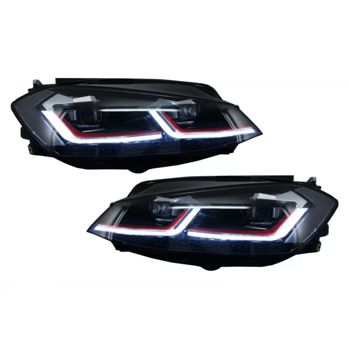 Fari Anteriori Set con DRL e Frecce Dinamiche VW Golf 7.5 17-19 Facelift H7