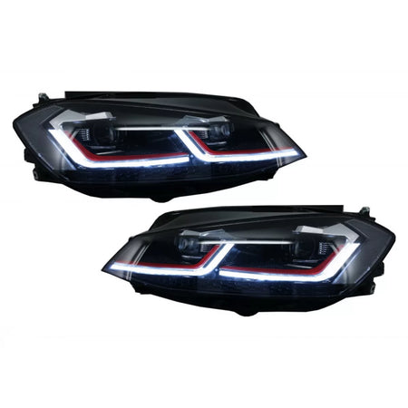 Fari Anteriori Set con DRL e Frecce Dinamiche VW Golf 7.5 17-19 Facelift H7