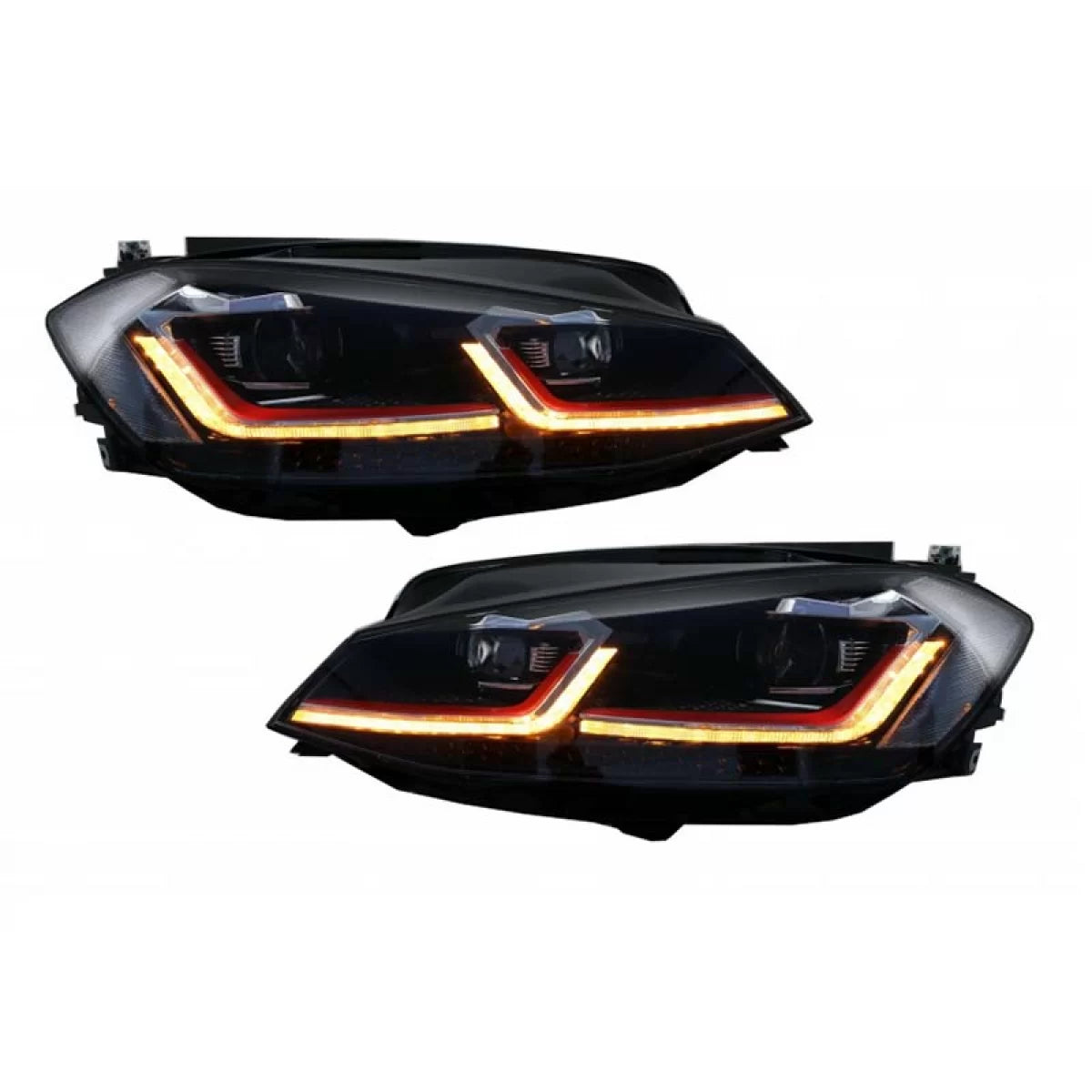 Fari Anteriori Set con DRL e Frecce Dinamiche VW Golf 7.5 17-19 Facelift H7