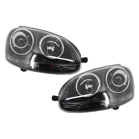 Fari Anteriori Neri con Proiettore H7 per Volkswagen Golf V 03-08 GTI R32