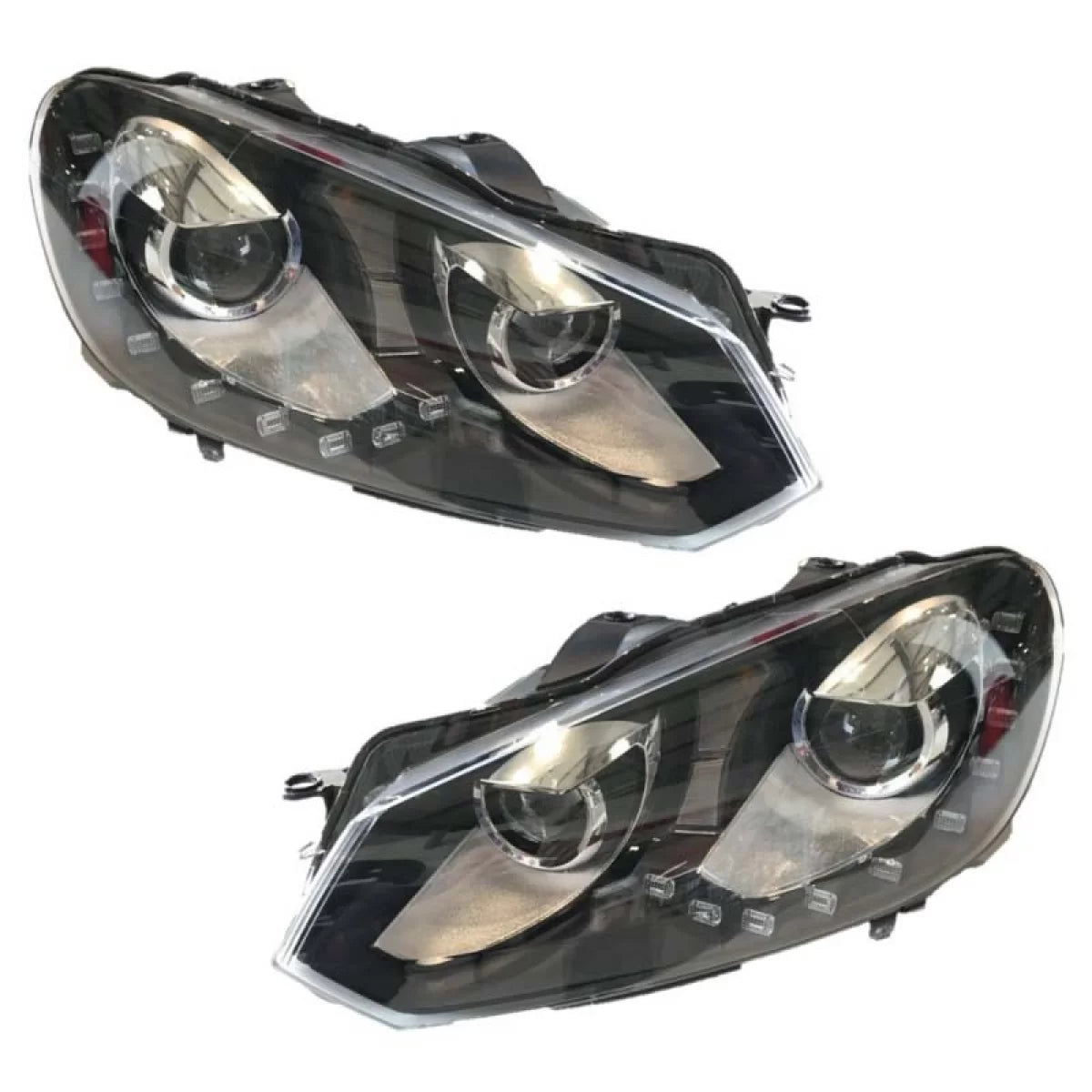 Fari Anteriori Neri H7 con Motore per Volkswagen Golf Vi 08-12 Gtir20