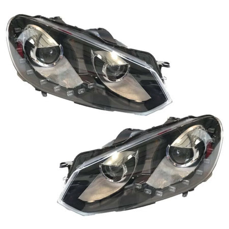 Fari Anteriori Neri H7 con Motore per Volkswagen Golf Vi 08-12 Gtir20