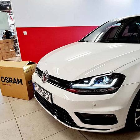 Fari Anteriori Full LED e Alogeni Neri per Volkswagen Golf Vii 12-17