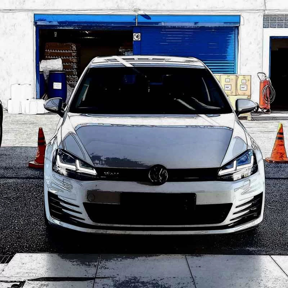 Fari Anteriori Full LED e Alogeni Neri per Volkswagen Golf Vii 12-17