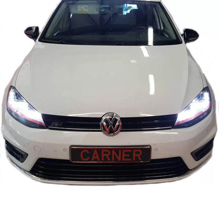 Fari Anteriori LED DRL Tipo U Neri Rossi H7 per VW Golf 7 12-17 GTI