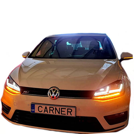 Fari Anteriori Full LED e Alogeni Neri per Volkswagen Golf Vii 12-17