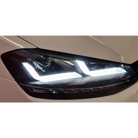 Fari Anteriori Full LED e Alogeni Neri per Volkswagen Golf Vii 12-17