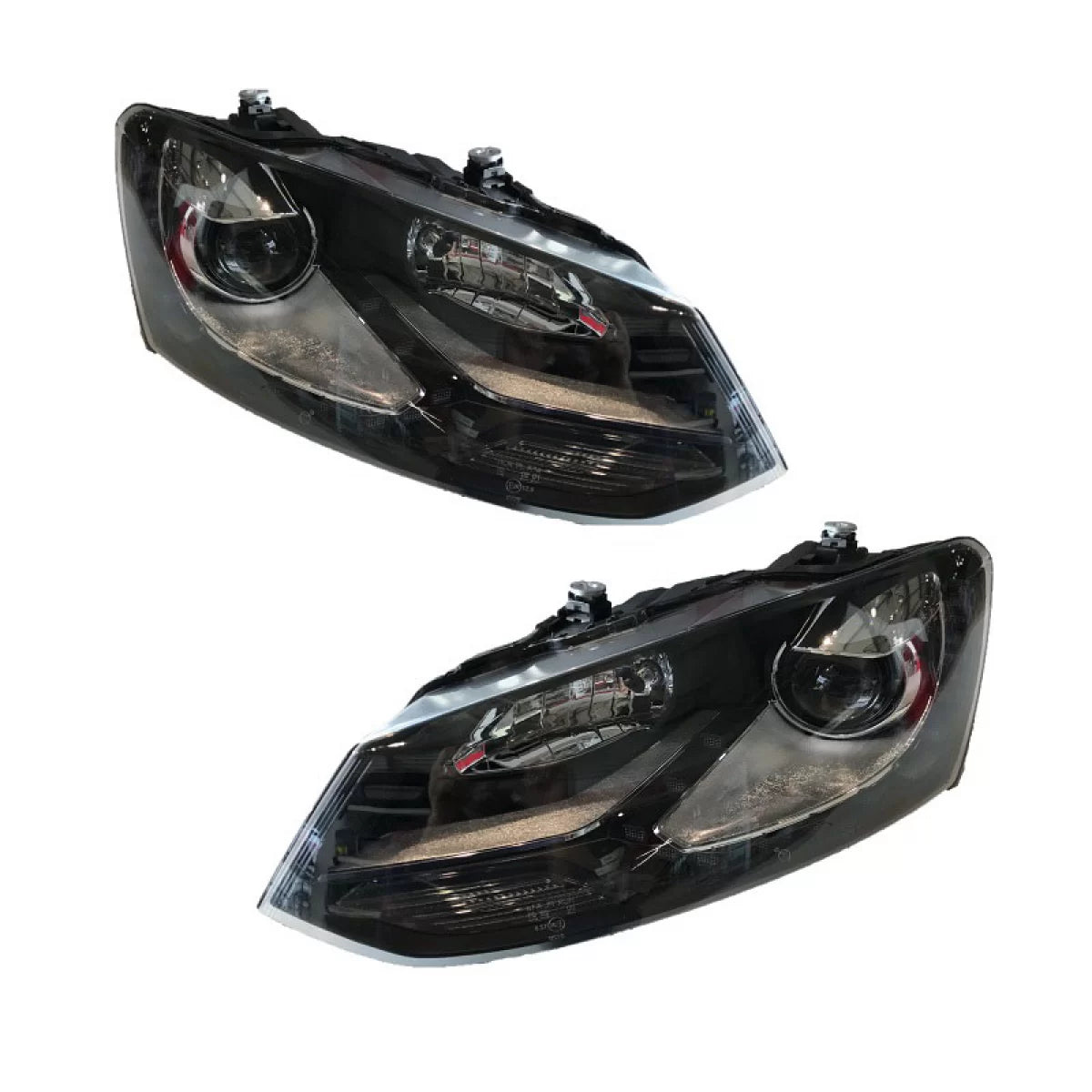 Fari Anteriori con Motore DRL GTI R-look Nero/argento H7 per VW Polo 6r/6c 09-17