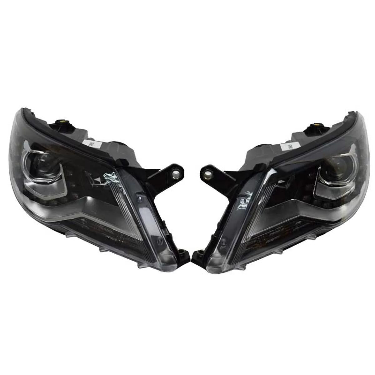 Fari Anteriori con DRL Neri H7 per Volkswagen Tiguan MK1 07-11