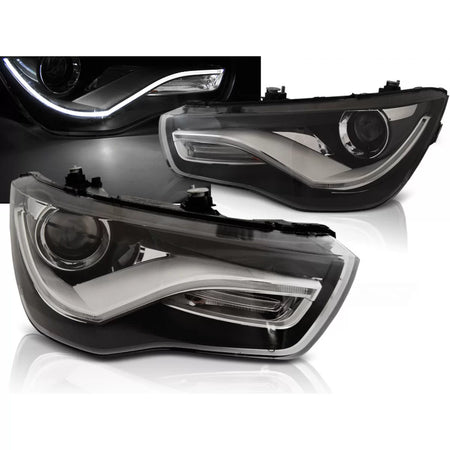 Fari con Luci Diurne True DRL Neri per Audi A1 04.10-12.14