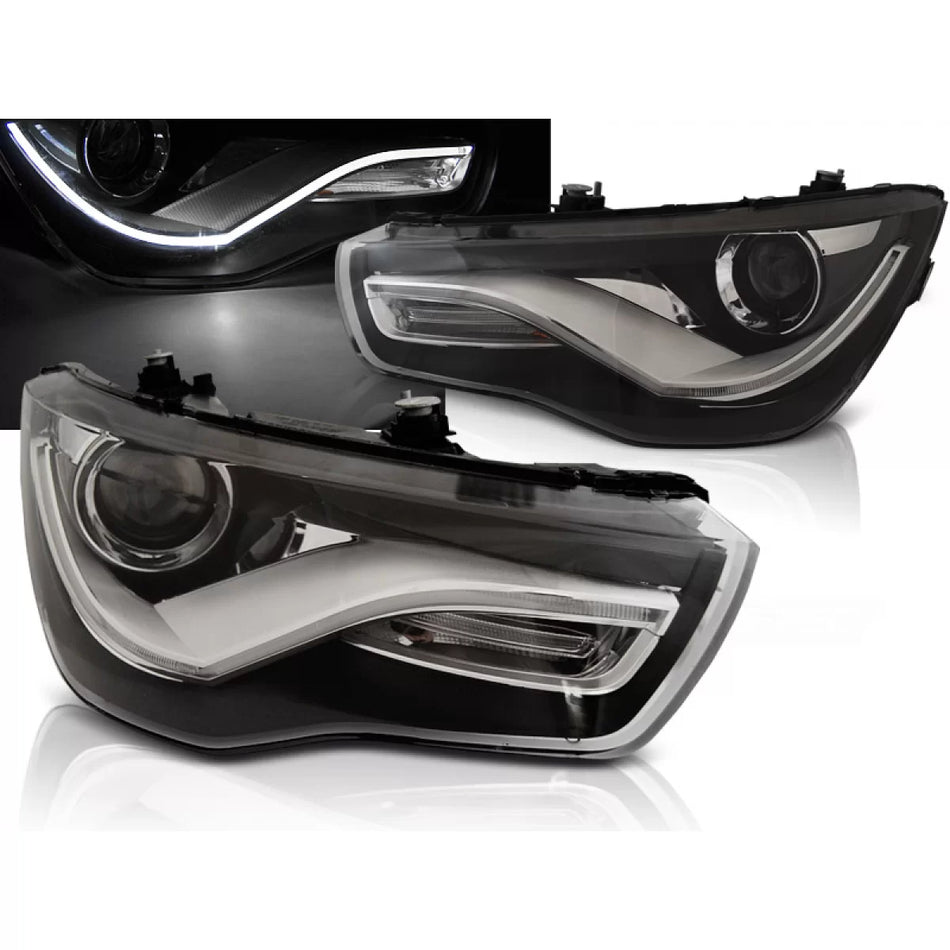 Fari con Luci Diurne True DRL Neri per Audi A1 04.10-12.14