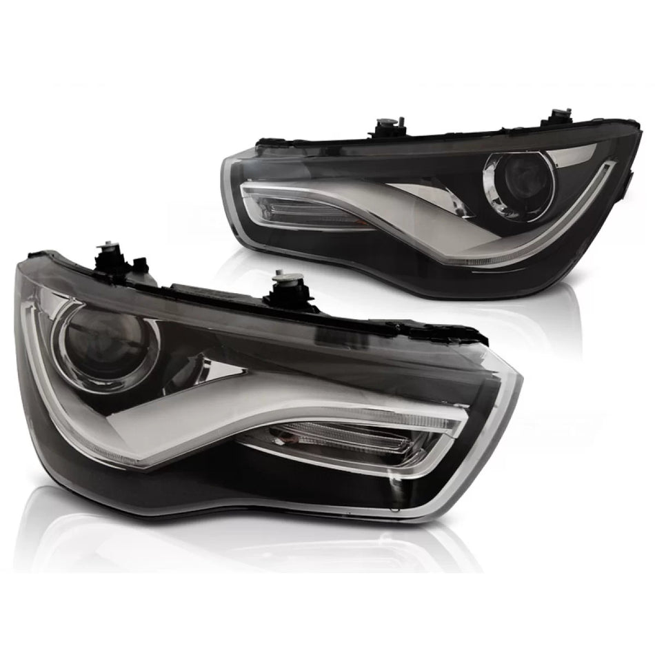 Fari con Luci Diurne True DRL Neri per Audi A1 04.10-12.14