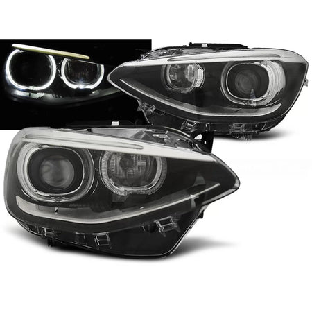 Fari Luci Diurne Neri Anteriori per BMW Serie 1 F20 F21 2011-2014