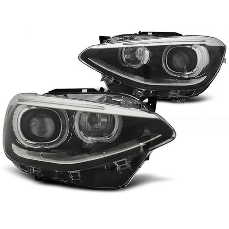 Fari Luci Diurne Neri Anteriori per BMW Serie 1 F20 F21 2011-2014