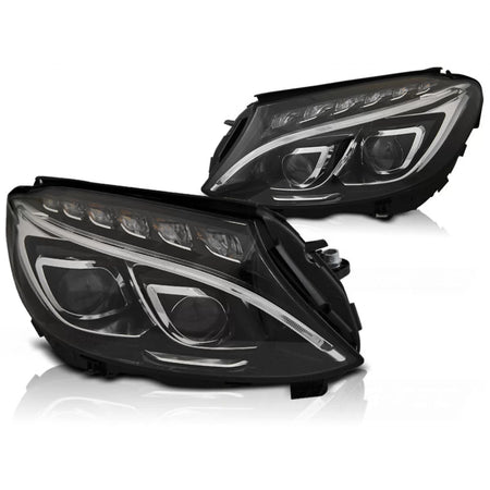 Fari Anteriori DRL Neri per Mercedes W205 2014-2018