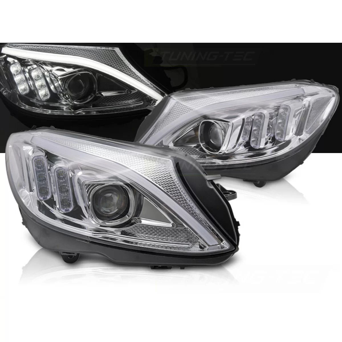 Faro Tubo LED Cromato Anteriore Mercedes W205 2014-2018