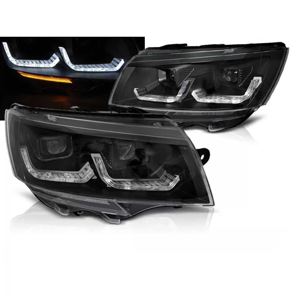 Fari Tubolari Luci Diurne Neri Anteriori VW T6.1 20>