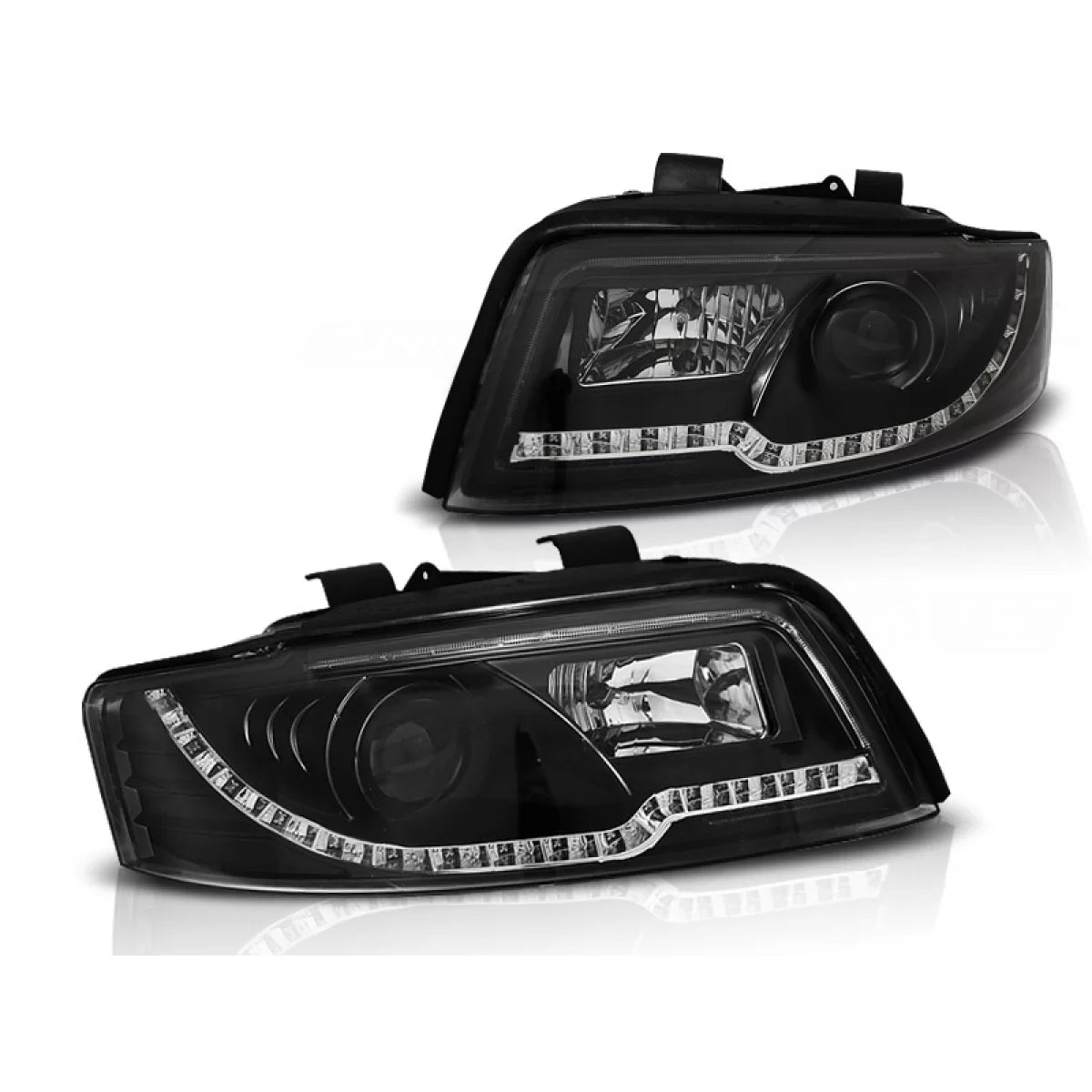 Fari Tubi Luce Neri Anteriori per Audi A4 10.00-10.04