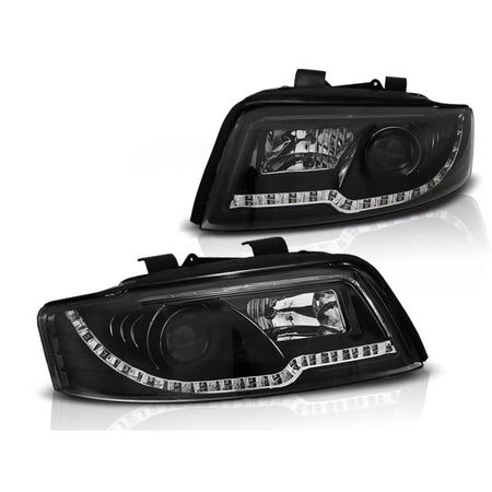 Fari Tubi Luce Neri Anteriori per Audi A4 10.00-10.04