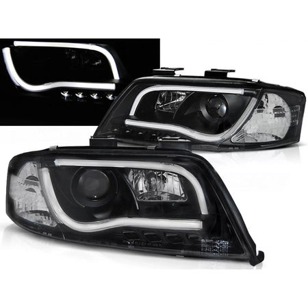 Fari Tubi Luce Neri Anteriori per Audi A6 05.97-05.01