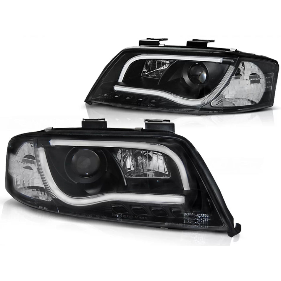 Fari Tubi Luce Neri Anteriori per Audi A6 05.97-05.01