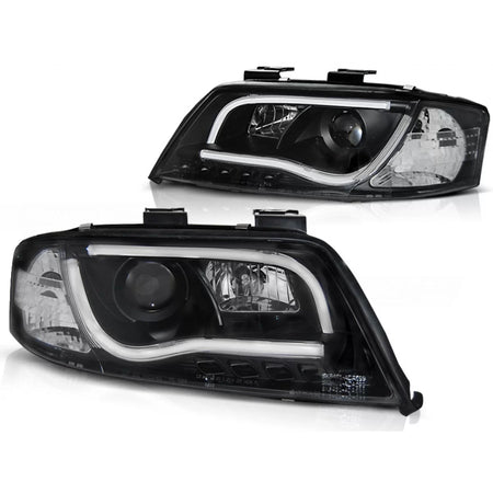 Fari Tubolari Neri Anteriori per Audi A6 06.01-05.04