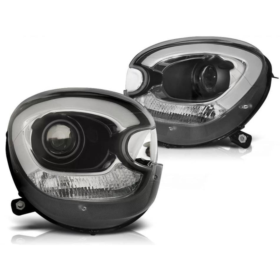 Fari Tubi Luce Neri Anteriori per BMW Mini Cooper R60 R61 Countryman 10-16