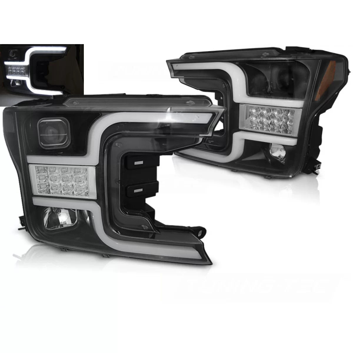 Fari Tubi Luce Neri Anteriore Ford F150 MK13 2017-2020