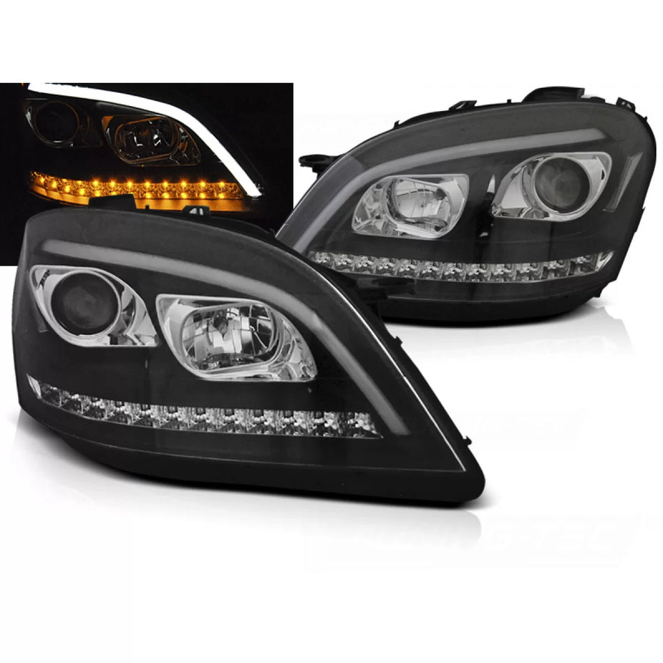 Fari Tubi Luce Neri Sequenziali per Mercedes ml W164 05-07
